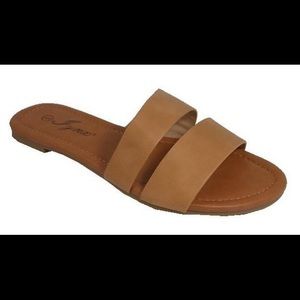 CAMEL WOMEN DOUBLE STRAP SLIP ON SANDAL